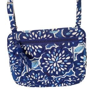 Vera Bradley | Petal Splash Crossbody Flap Small Purse Bag Floral Blue White